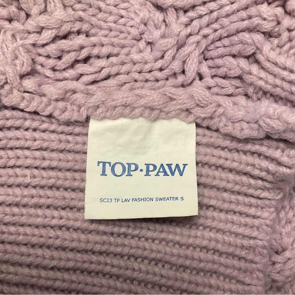 TOP PAW Dog Sweater Acrylic Cable Knit Pink Small/Medium VGC - Picture 4 of 5